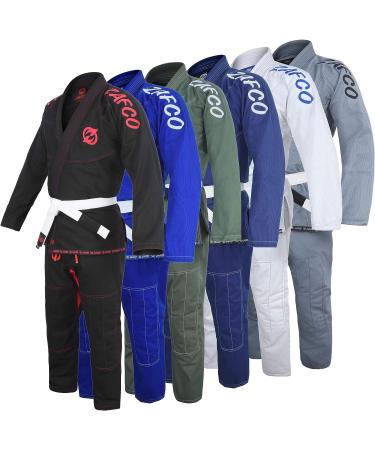 Men's Brazilian Jiu Jitsu Gi - Light Preshrunk Grappling Uniform with White Belt - Black A1L - Buy Online on GoSupps.com