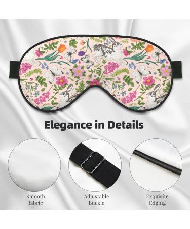 Buy Bunny Floral Print Sleep Eye Mask - Soft Blindfold & Travel Eyeshade with Elastic Strap - Buy Online on GoSupps.com