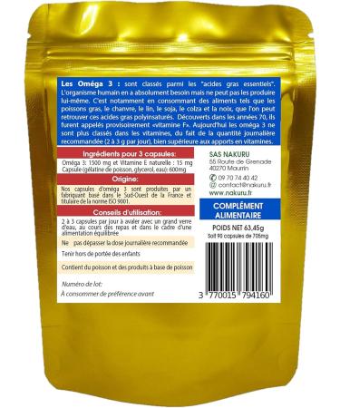 NAKURU | Omega 3 | 90 Capsules of 705mg | Boost Range | Made in France | Fish Oil! - Buy Online on GoSupps.com