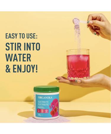 Organika Electrolyte Drink Mix - Raspberry flavour- Zero Sugar Hydration- 350 gram - 100 Servings & Electrolytes + Enhanced Collagen- Strawberry Peach Flavour Electrolyte Drink Mix + Electrolytes - Buy Online on GoSupps.com