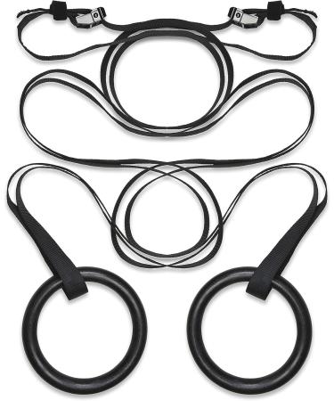 Garage Fit Gymnastic Rings - Premium Heavy Duty Cross Training & Fitness Exercise Rings in Black - Buy Online on GoSupps.com