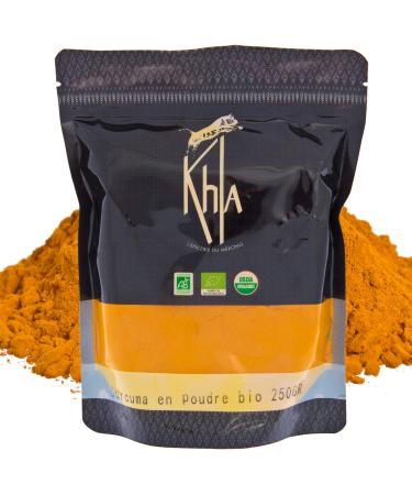 Khla - Organic Turmeric Powder - Sachet 250 g - Vietnam Ground Turmeric Root - Cooking & Pastry Ingredient - Meats, Fish, Cur