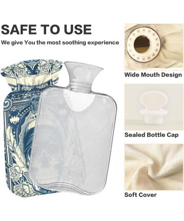 Naanle Flowers Dead Kopf Heat Bottle - 2L Transparent Hot Water Bottle for Pain Relief & Cold Therapy | Hand & Foot Heating Bags - Buy Online on GoSupps.com