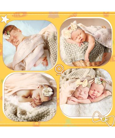 6 Pcs Newborn Photography Props Outfits - Long Ripple Wraps & Swaddle Blankets for Boys and Girls | Infant Posing Props 0-6 Months (White) - Buy Online on GoSupps.com