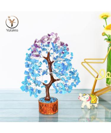 YATSKIA Crystal Tree - Turquoise and Amethyst Gemstone Tree of Life for Spiritual Decor and Good Luck Charms - Buy Online on GoSupps.com