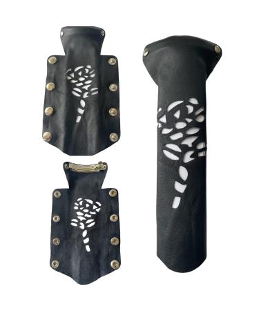 Pony Tail 100% Real Black Leather Hair cacher/Clip