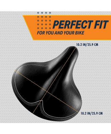 Bikeroo Oversized Bike Seat for Peloton & Road Bikes - Wide Cushion Saddle Replacement for Men & Women - Indoor Comfort (Elastomer Springs) - Buy Online on GoSupps.com