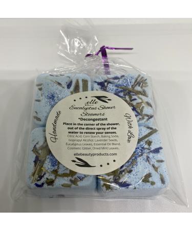 Elle Beauty Handmade Eucalyptus Lavender Aromatherapy Shower Steamers 4 Pack