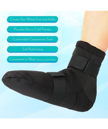 Foot Ankle Ice Pack Cooling Socks with 6 Reusable Gel Packs - Hot Cold Therapy for Pain Relief & Swelling - Plantar Fasciitis, Achilles Tendonitis, Sprains - Buy Online on GoSupps.com