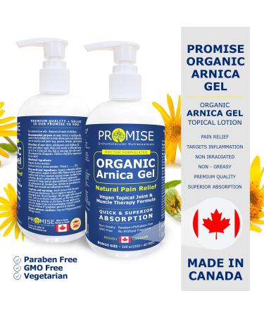 Promise Organic Arnica Gel 340ml (12oz) Instant Soothing Muscle & Joint Pain Relief Reduces Inflammation Arthritis Swelling Joint Pain Topical Organic Arnica Montana Made in Canada 340 ml (Pack of 1) - Buy Online on GoSupps.com