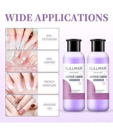 SULLMAR Acrylic Monomer Liquid Acrylic Monomer Liquid Nail Acrylic Liquid Nail Tips For Acrylic Nails Professional Nail Monomer Liquid Odorless Monomer 75mlx2pcs - Buy Online on GoSupps.com