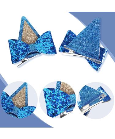 Blue Glitter Hair Barrettes for Toddler Girls - Birthday & Halloween Accessories - Buy Online on GoSupps.com