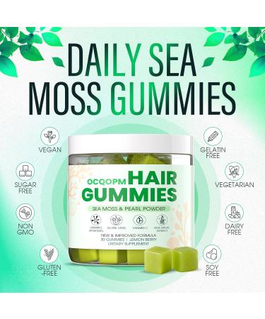 OCQOPM Revive Hair Gummies - Sea Moss Gummies with Pearl Powder Supports Faster Hair Growth Stronger Nails Extra Strength for Men&Women 30 Count (2) - Buy Online on GoSupps.com