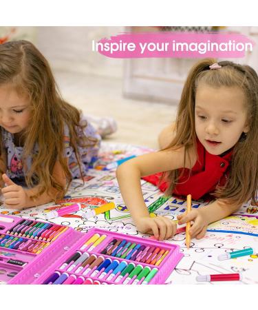 VigorFun Art Kit for Kids - Drawing & Painting Supplies Set with Oil Pastels, Crayons, Colored Pencils, and Watercolor Cakes in Pink Case - Ideal Gifts for Girls, Boys, and Teens - Buy Online on GoSupps.com