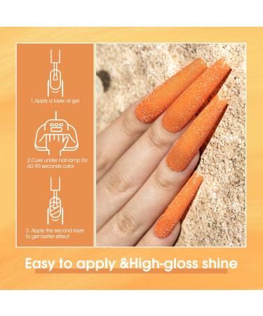 VENALISA Bright Orange Reflective Glitter Gel Polish Sparkling Shiny Disco gel Nail Polish Long Lasting soak off Nail Drying Under UV LED Lamp Nail Art Summer Nail Salon BD04 - Buy Online on GoSupps.com