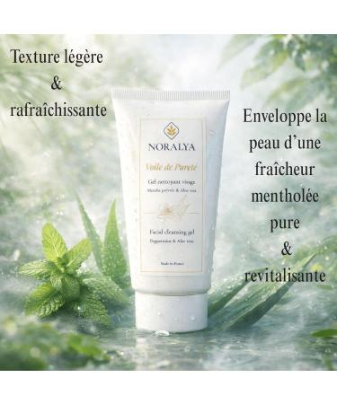 Gel Nettoyant Visage & D maquillant Purifie Apaise & Hydrate la Peau Aloe Vera & Menthe Poivr e Bio Peaux Mixtes Grasses 97% d'ingr dients naturels Vegan Made in France 75 ml - Buy Online on GoSupps.com