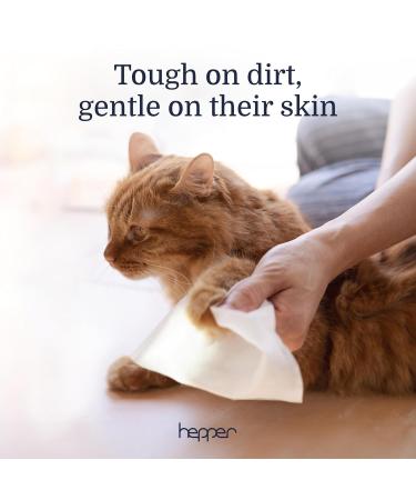 Hepper Pet Wash Wipes | Waterless Pet Cleaning Wipes with Aloe & Cucumber | Safe Grooming Wipes for Dogs Cats & Pets  - Buy Online on GoSupps.com