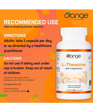 Orange Naturals L-Theanine & Magnesium Bisglycinate 250mg 60 Vegan Capsules - Enhanced Sleep & Relaxation Support Promotes Mental Calmness Optimal for Women & Men - Non-GMO Supplement - Buy Online on GoSupps.com