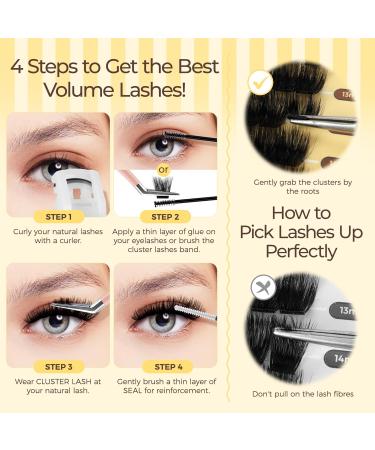 LASHVIEW Volume Lash Extension Clusters | 9-18mm D Curl Fluffy DIY Lashes for At-Home Use | International Shipping Available - Buy Online on GoSupps.com