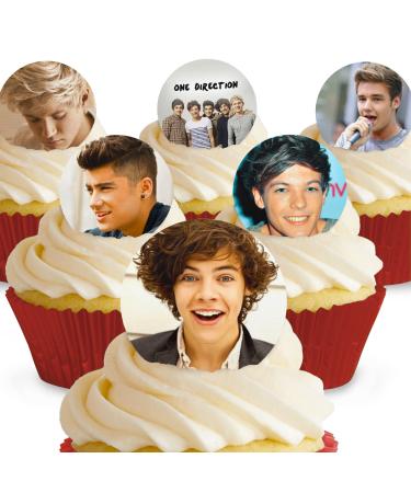 12 x Pre-cut and Edible One Direction Cake Toppers (Cake Toppers Printed Wafers Wafer Toppers)