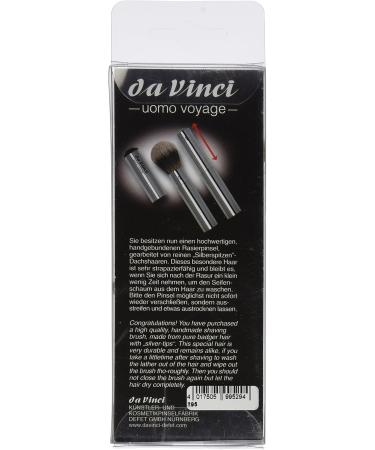 Da Vinci Travel Shaving Brush - Handmade Badger Hair Silvertip 18mm | Premium Quality | International Shipping - Buy Online on GoSupps.com