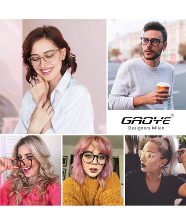Gaoye Blue Light Blocking Glasses - Retro Round Eyewear Frame for Women Men | GY1688 Black+Tea Leopard+Transparent - Buy Online on GoSupps.com