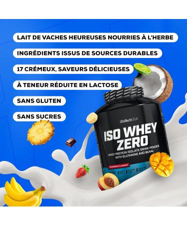 BioTechUSA Iso Whey Zero | Premium Whey Protein Isolate | Grass-Fed | Enzyme-Free | Sugar- and Gluten-free 908 g Speculoos - Buy Online on GoSupps.com