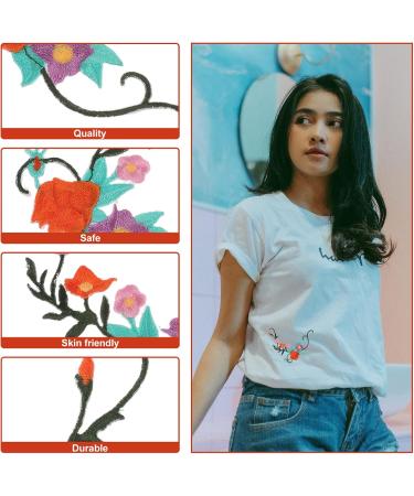 24 Pcs Floral Cloth Stickers Iron on Patches Bag Flower Patches Flower Embroidery Patches Fine Dress 1x3pcs 12X4.5cmx3pcs - Buy Online on GoSupps.com