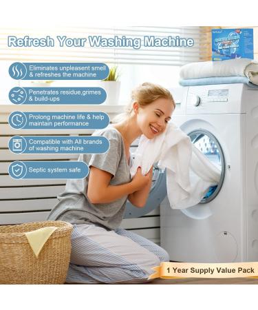 Eco-Friendly Washing Machine Cleaner & Descaler 24-Pack - Deodorizer for HE Front Loader & Top Load Washers - Buy Online on GoSupps.com
