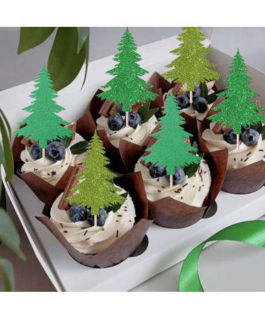 Rsstarxi 24 Pack Christmas Tree Cupcake Toppers Glitter Watercolor Assorted Xmas Green Christmas Cupcake Picks for Winter Holiday Baby Shower Birthday Christmas Party Cake Decorations Design 22 - Buy Online on GoSupps.com