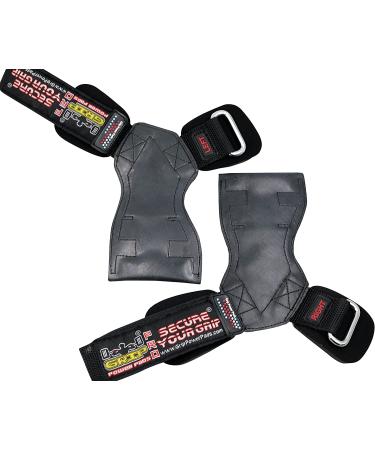 Lifting Grips Pro Weight Gloves - Heavy Duty Barbell Straps for Deadlifts, Gymnastics - Neoprene Padded - Adjustable Wrist Wrap - Black Rubber - Medium Size - Buy Online on GoSupps.com