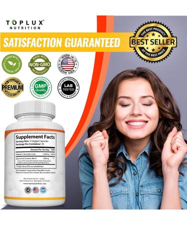 Liposomal Vitamin C 2100mg | High Absorption Fat-Soluble VIT C | Immune Support & Collagen Booster | Antioxidant with MCT Oil & Sunflower Lecithin | Vegan & Non-GMO - Buy Online on GoSupps.com