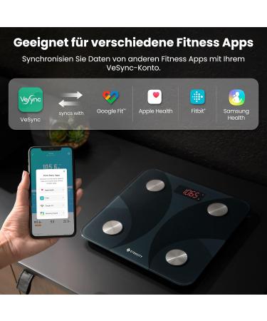 Etekcity Ultra-Slim Smart Body Fat Scale - 12 Body Metrics iOS & Android Compatible 180 kg/400 lb Capacity - Accurate BMI Muscle Mass & More - Buy Online on GoSupps.com