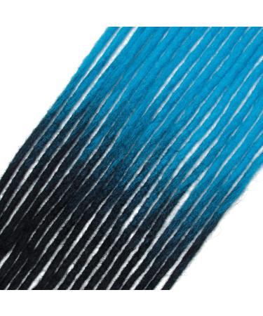 Handmade 24-Inch Thin Synthetic Dreadlock Extensions - Soft Crochet Hair in Blue | 20 Strands for Hip-Hop Style - Buy Online on GoSupps.com