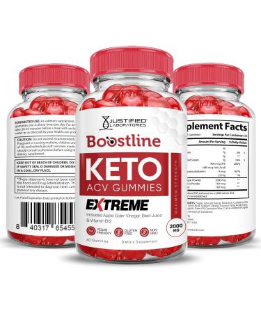  Boostline Keto ACV Gummies 2000MG - Vegan Non-GMO Apple Cider Vinegar with Pomegranate & Beet Juice | 2 Pack (120 Gummies)  - Buy Online on GoSupps.com