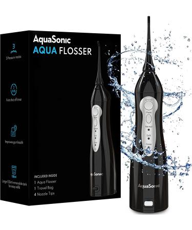 Aquasonic Aqua Flosser - Rechargeable Oral Irrigator with 4 Tips, 3 Modes | Portable & Cordless Water Flosser for Kids & Braces - Dentist Recommended - Buy Online on GoSupps.com