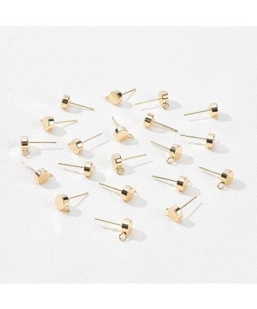 BENECREAT 20PCS Gold Plated Stud Earrings - Dot Disc Earrings with Loop and Container for Jewelry Making & Gifts - Buy Online on GoSupps.com