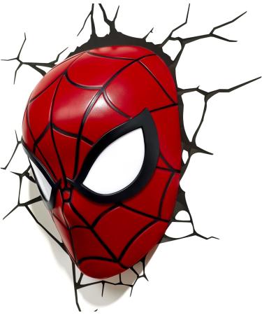 3D Light FX Spiderman Mask Wall Light - Marvel Spider Man Design, Red Plastic - Buy Online on GoSupps.com