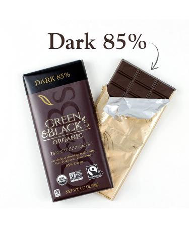 Green & Black's Organic Dark Chocolate Bar - 85% Cacao, 10 Pack of 3.17 oz Bars - Buy Online on GoSupps.com
