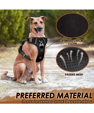 Large Black No-Pull Dog Harness with Front Clip - Comfortable & Heavy Duty - Reflective - for Outdoor Training - Neck 42-60cm, Chest 47-86cm - Buy Online on GoSupps.com