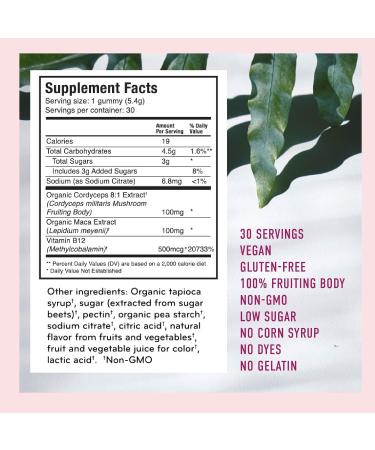 Microjoy Motivate Gummies Energy Stamina & Brain Support with Cordyceps Mushrooms Maca & Vitamin B12 Vegan Gluten-Free Non-GMO Berry Flavor 30 Servings 30 Count (Pack of 1) - Buy Online on GoSupps.com