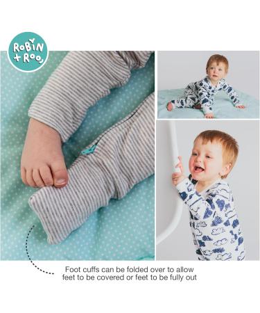 100% Cotton Two-Way Zipper Baby Sleepsuit Unisex Onesie Romper | Navy Clouds | 6-12 Months - Buy Online on GoSupps.com