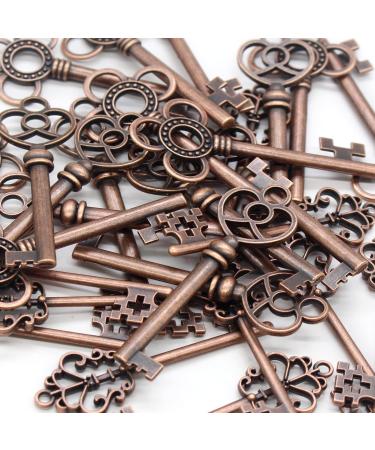 30PCS Assorted Antique Skeleton Keys - Vintage Steampunk Classic Collection in Copper - Buy Online on GoSupps.com