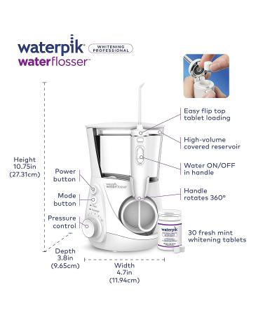 Waterpik Whitening Water Flosser WF 05 - Electric Oral Irrigator for Gentle Teeth Whitening - Buy Online on GoSupps.com
