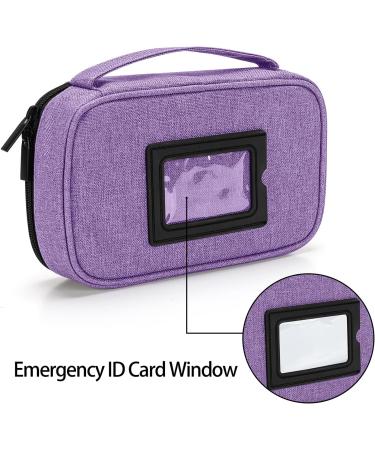 CURMIO Diabetic Supplies Bag - Purple Diabetes Travel Organizer Case for Glucose Meter, Insulin Pens & Medication - Detachable Pouches - Bag Only - Buy Online on GoSupps.com