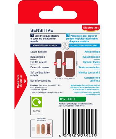 Elastoplast Sensitive Hypoallergenic Plasters for Dark Skin (20 Pieces) - Painless Soft & Breathable Fabric Plasters - Buy Online on GoSupps.com