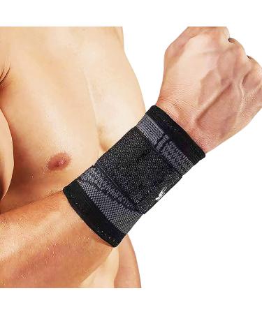 HiRui Wrist Brace 2 Pack - Compression Wrist Wraps for Pain Relief & Support - Adjustable Wristbands for Fitness, Weightlifting, Arthritis - Black Medium - Buy Online on GoSupps.com