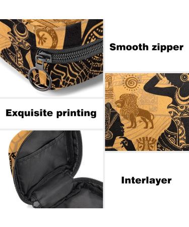 Eco-Friendly African Woman & Animals Landscape Tie Storage Bag | Portable Menstrual Cup Bag for Women & Teens - Buy Online on GoSupps.com