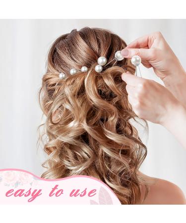 Kiiwah 32-Piece U-Shaped Hair Jewelry with Pearls - Elegant Hair Accessories for Brides & Parties | 4 Sizes Available - Silver - Buy Online on GoSupps.com