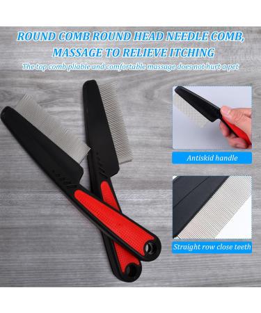 Professional Flea Comb for Dogs & Cats - Stainless Steel 2-Piece Pet Care Set for Lice Removal & Stain Protection - Buy Online on GoSupps.com